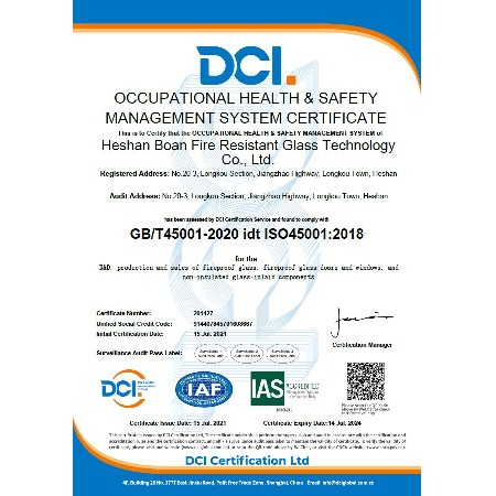 Occupational health and safety management system certification