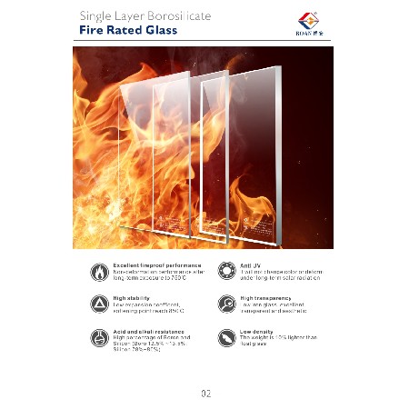 Single Layer Borosilicate Fire Rated Glass